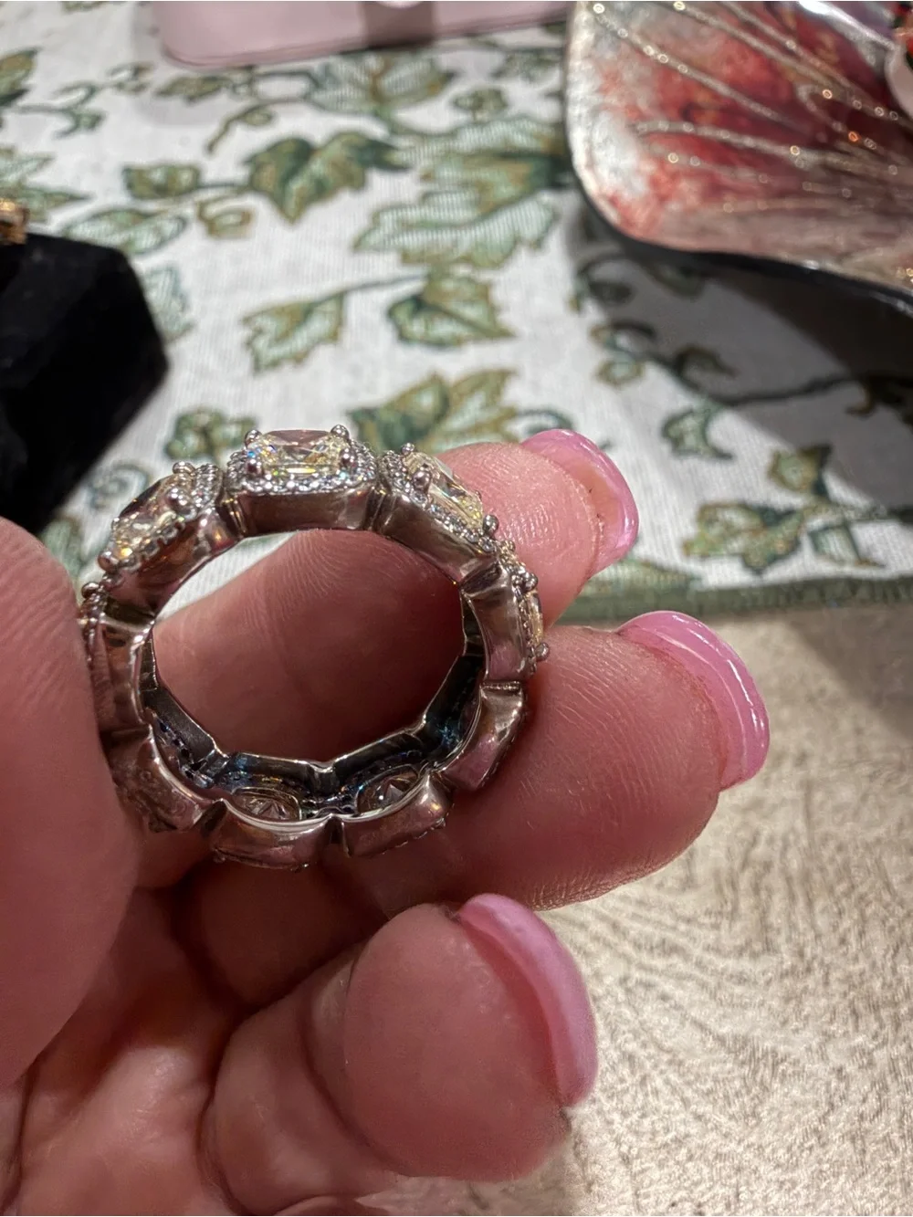 Elegant Yellow-Gold Halo Ring with Clear Accent Stones